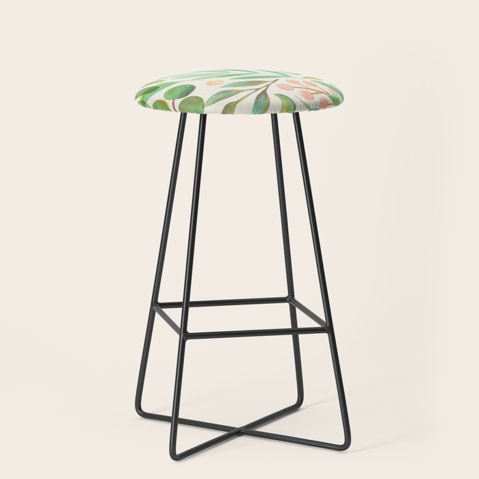 Watercolor Leaves I Stool Gallery Image 1