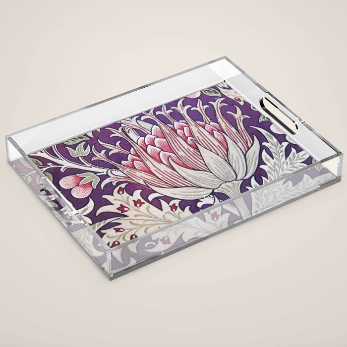 William Morris Artichoke Print Acrylic Tray Gallery Image 1
