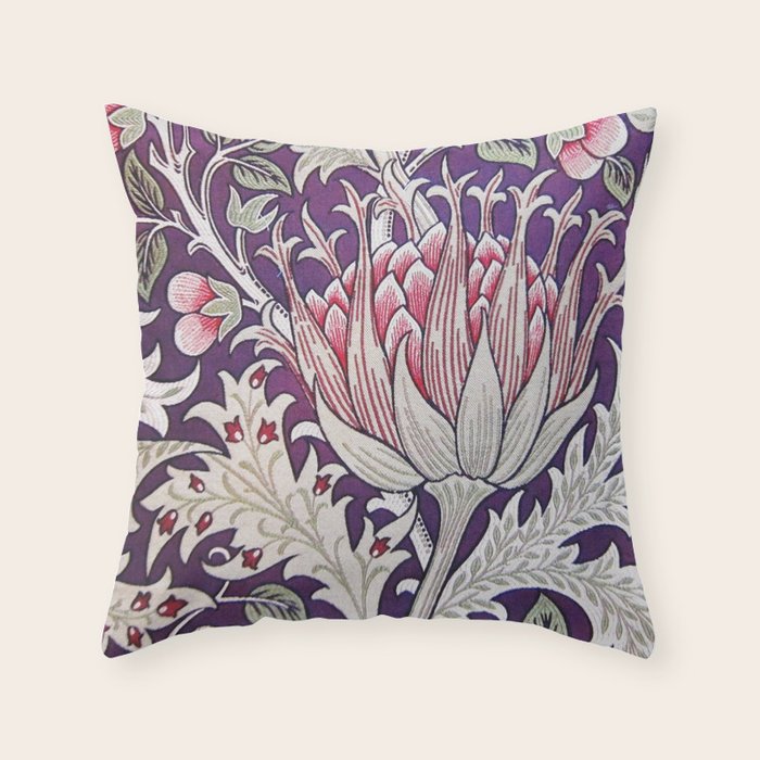 William Morris Artichoke Print Throw Pillow Gallery Image 6