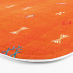 Orange Oriental Traditional Creative Berber Moroccan Fabric Style Bath Mat Gallery Image 3