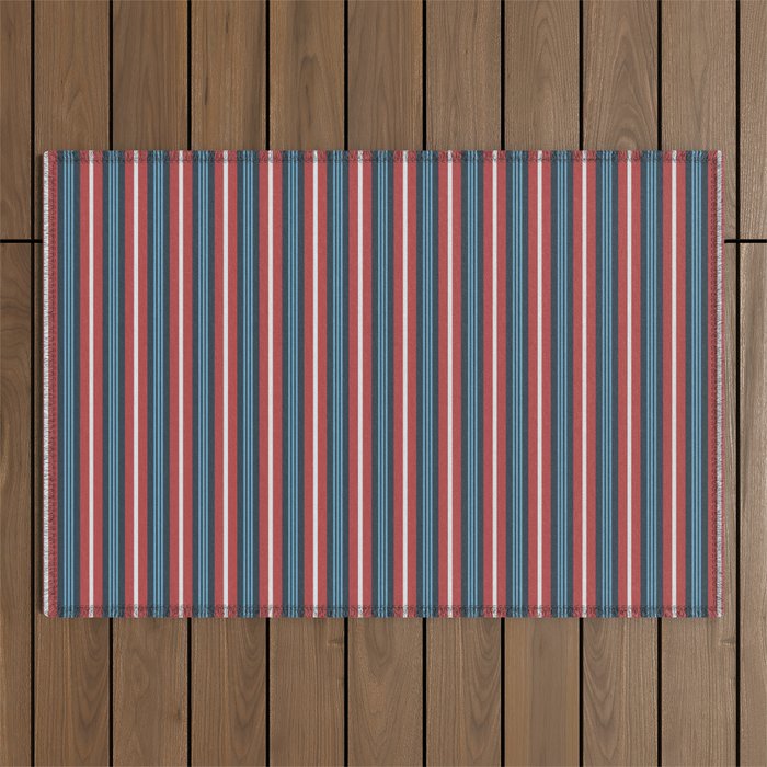Bold Retro Stripe Pattern - Cozy Heirloom Outdoor Rug Gallery Image 1