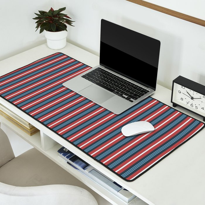 Bold Retro Stripe Pattern - Cozy Heirloom Desk Mat Gallery Image 2
