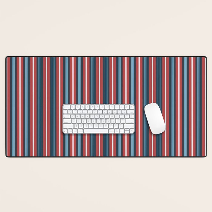 Bold Retro Stripe Pattern - Cozy Heirloom Desk Mat Gallery Image 1