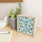 Terrazzo Mosaic Pattern, Teal Blue, Green, White Mini Art Print Gallery Image 2