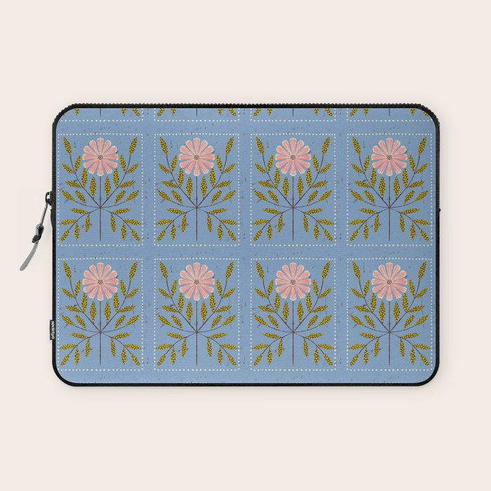 Blue Daisy Tile Laptop Sleeve Gallery Image 1