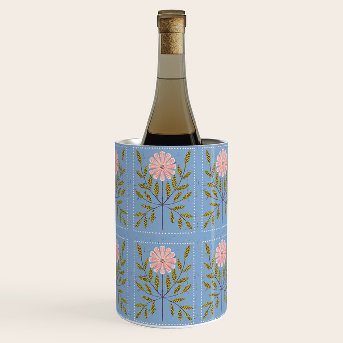 Blue Daisy Tile Wine Chiller Gallery Image 2