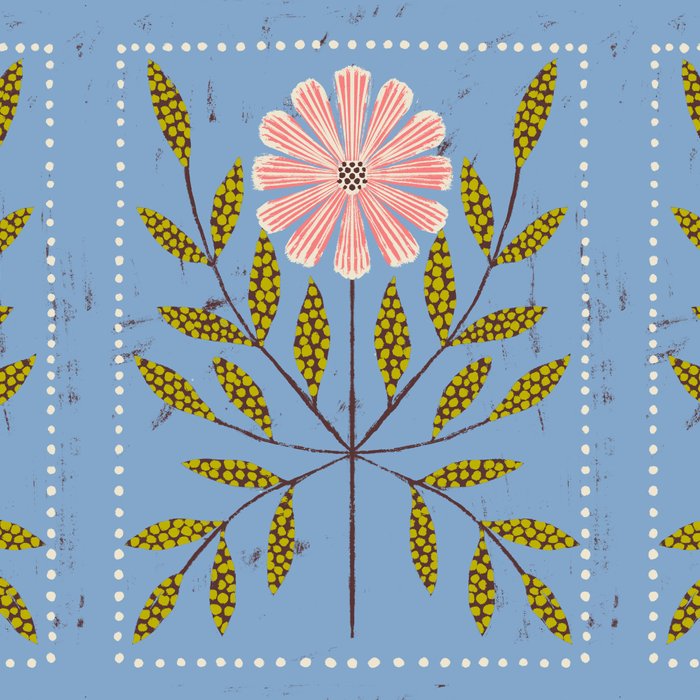 Blue Daisy Tile Coffee Mug Gallery Image 2