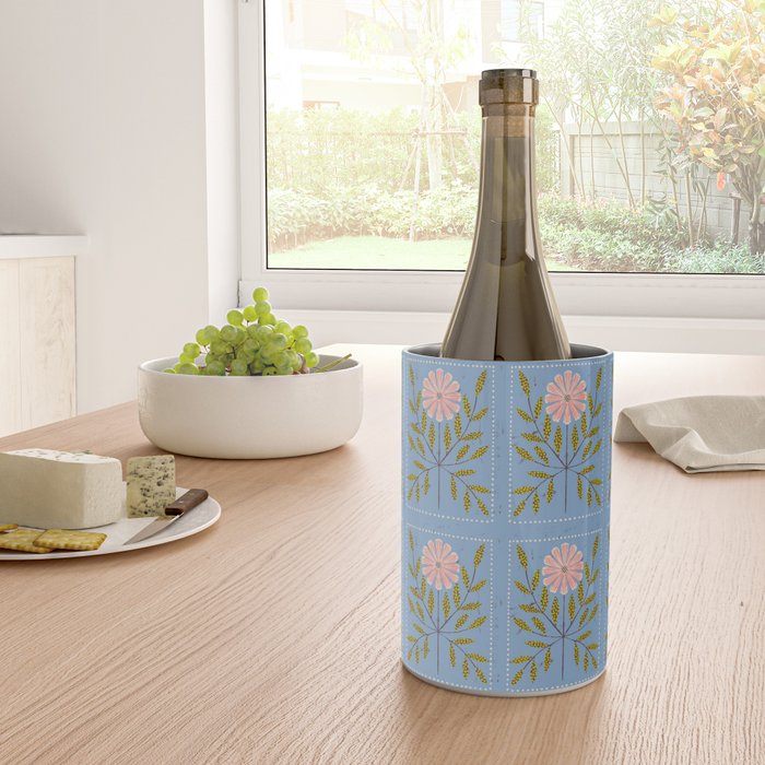 Blue Daisy Tile Wine Chiller Gallery Image 4