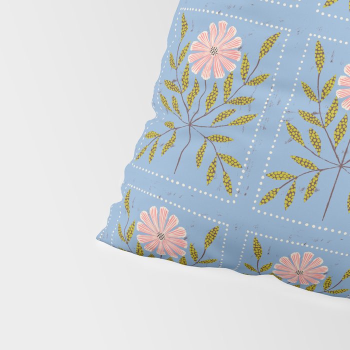 Blue Daisy Tile Pillow Sham Gallery Image 4