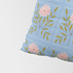 Blue Daisy Tile Pillow Sham Gallery Image 4