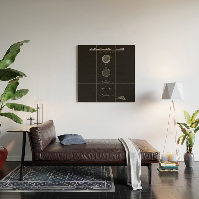 Golf Ball Patent - Black Wood Wall Art Gallery Image 2