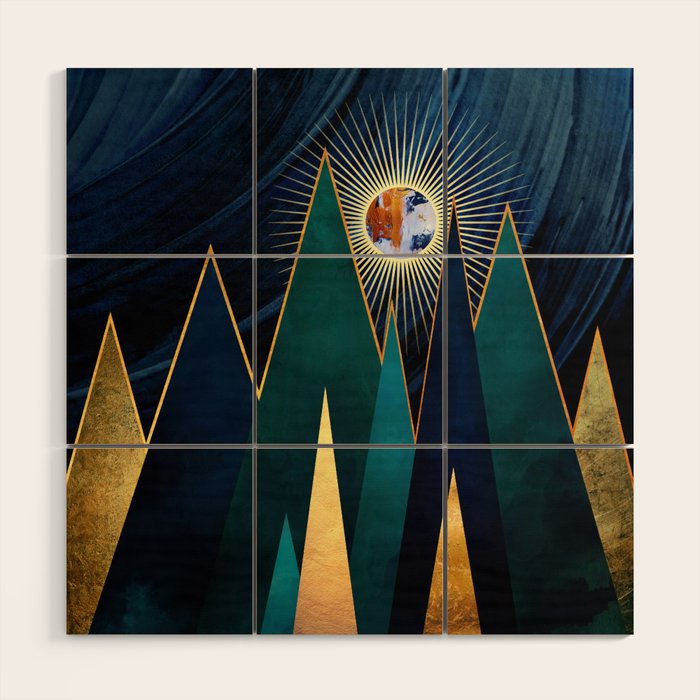Metallic Peaks Wood Wall Art Gallery Image 1