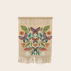 Rainbow Butterfly Garden with Mushrooms Wall Hanging Gallery Image 1