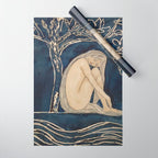 Girl sleeping under magnolia flowers Wrapping Paper Gallery Image 1