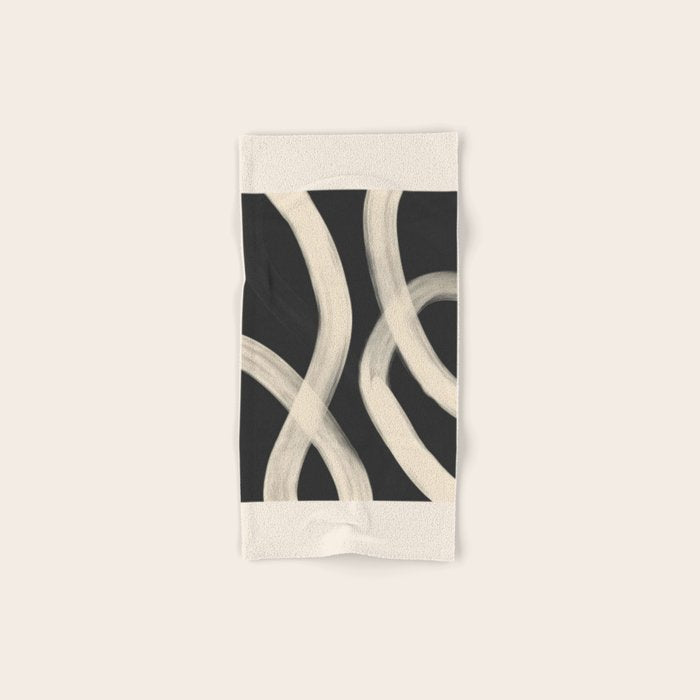 Black and White Abstract Line Art 1 Bath Towel Gallery Image 1