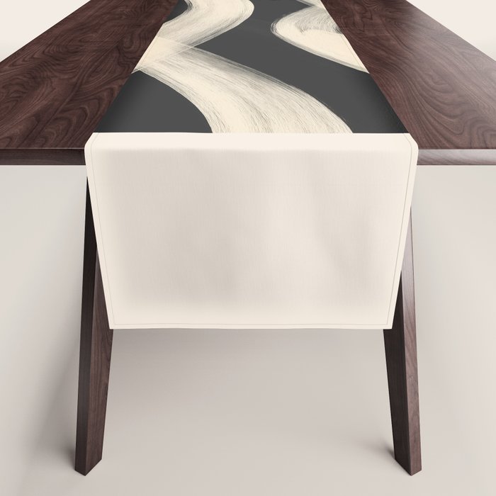 Black and White Abstract Line Art 1 Table Runner Gallery Image 1