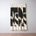 Black and White Abstract Line Art 1 Window Curtain Gallery Image 3