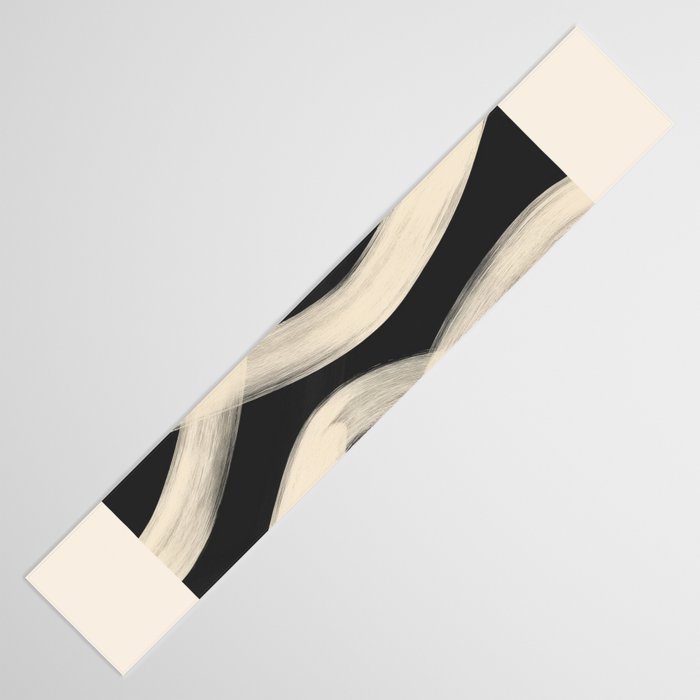 Black and White Abstract Line Art 1 Table Runner Gallery Image 3