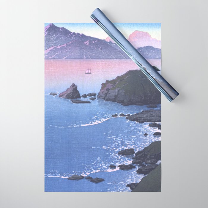 Vintage Japanese Woodblock Print Art - Kude Beach In Wakasa By Hasui Kawase Wrapping Paper Gallery Image 1
