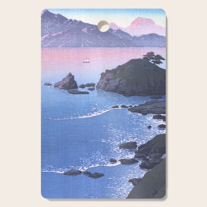 Vintage Japanese Woodblock Print Art - Kude Beach In Wakasa By Hasui Kawase Cutting Board Gallery Image 1