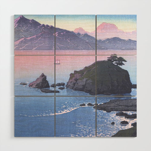 Vintage Japanese Woodblock Print Art - Kude Beach In Wakasa By Hasui Kawase Wood Wall Art Gallery Image 1