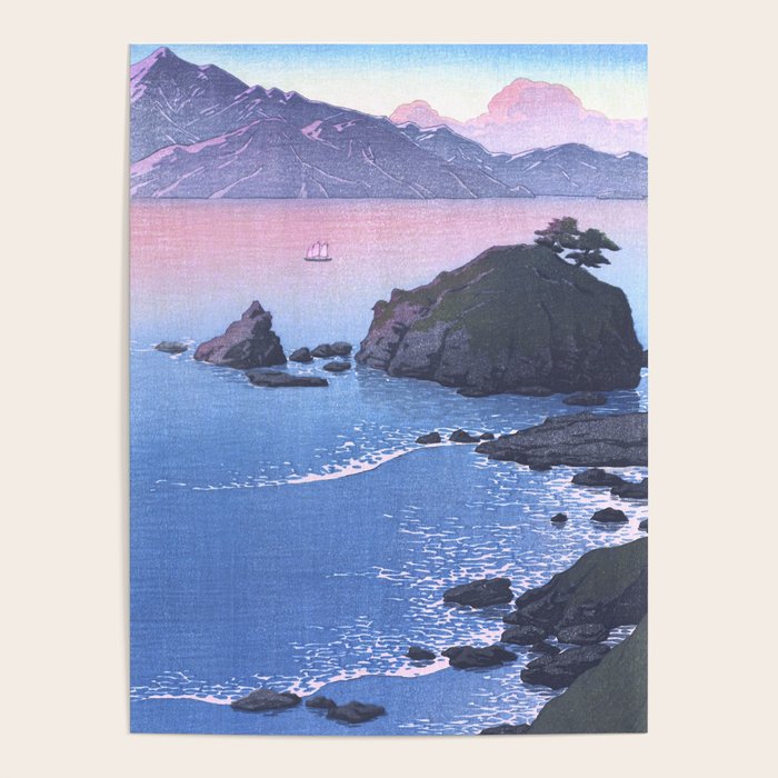 Vintage Japanese Woodblock Print Art - Kude Beach In Wakasa By Hasui Kawase Poster Gallery Image 4