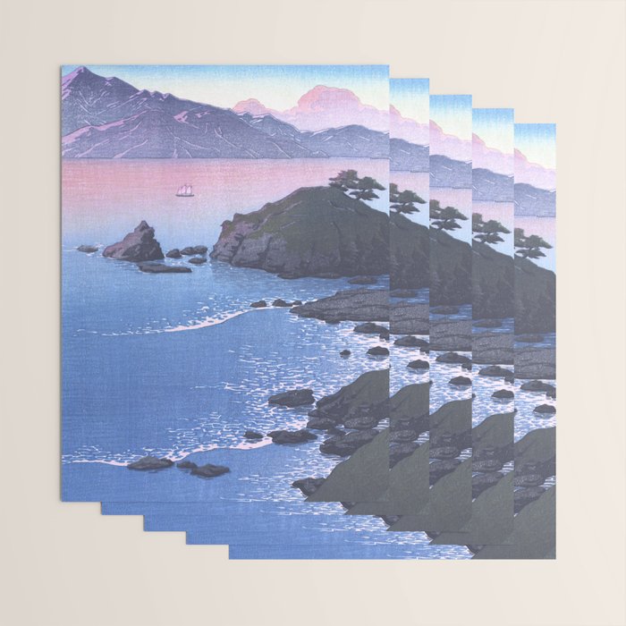 Vintage Japanese Woodblock Print Art - Kude Beach In Wakasa By Hasui Kawase Wrapping Paper Gallery Image 3