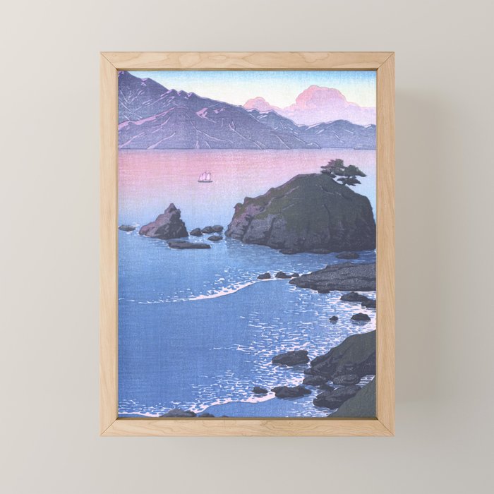 Vintage Japanese Woodblock Print Art - Kude Beach In Wakasa By Hasui Kawase Mini Art Print Gallery Image 1