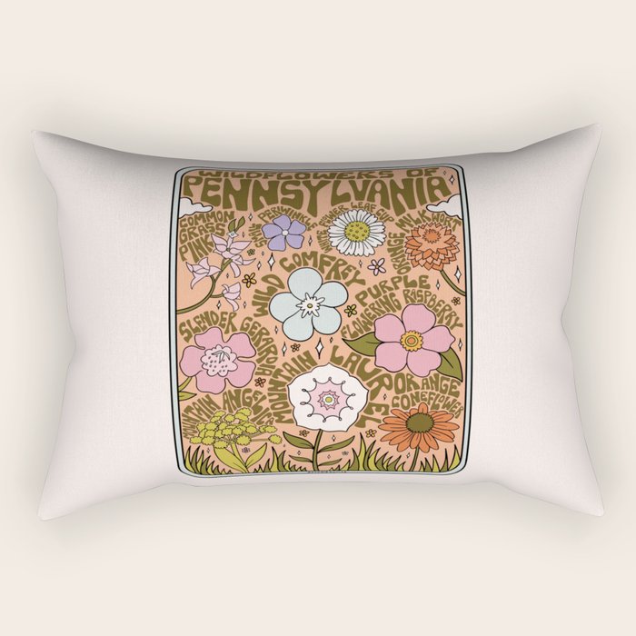Pennsylvania Wildflowers Rectangular Pillow Gallery Image 2
