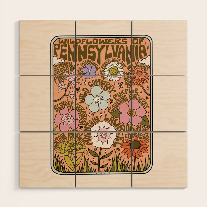Pennsylvania Wildflowers Wood Wall Art Gallery Image 1
