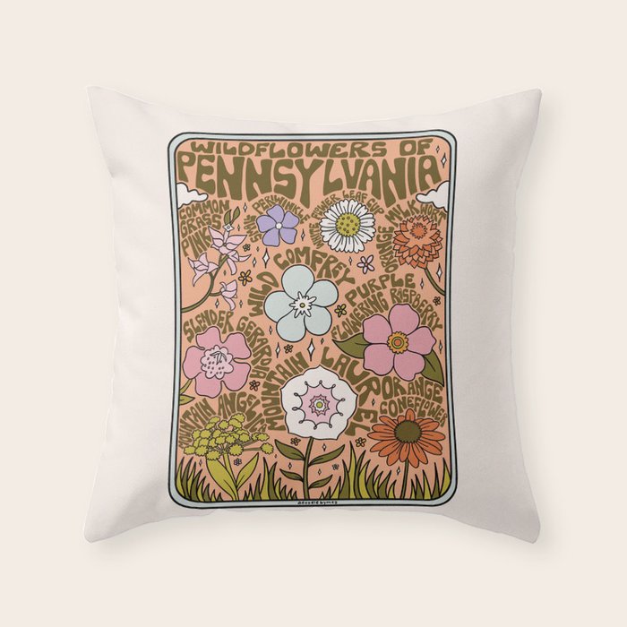 Pennsylvania Wildflowers Throw Pillow Gallery Image 6