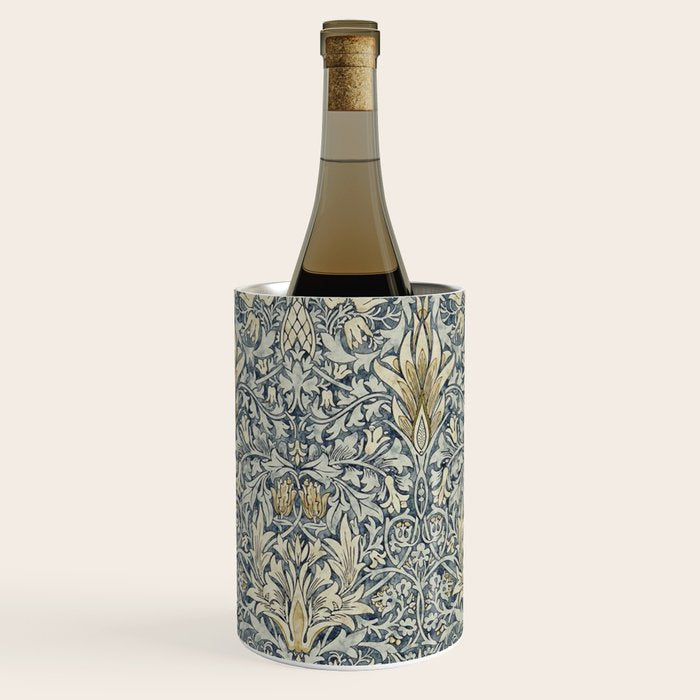 William Morris Vintage Snakeshead Blue Indigo Cumin Pattern Wine Chiller Gallery Image 3