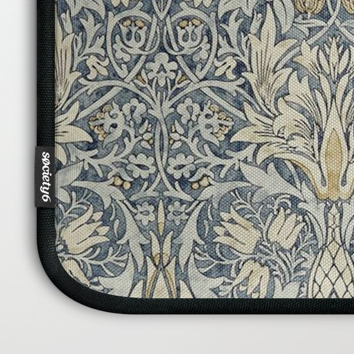 William Morris Vintage Snakeshead Blue Indigo Cumin Pattern Laptop Sleeve Gallery Image 3