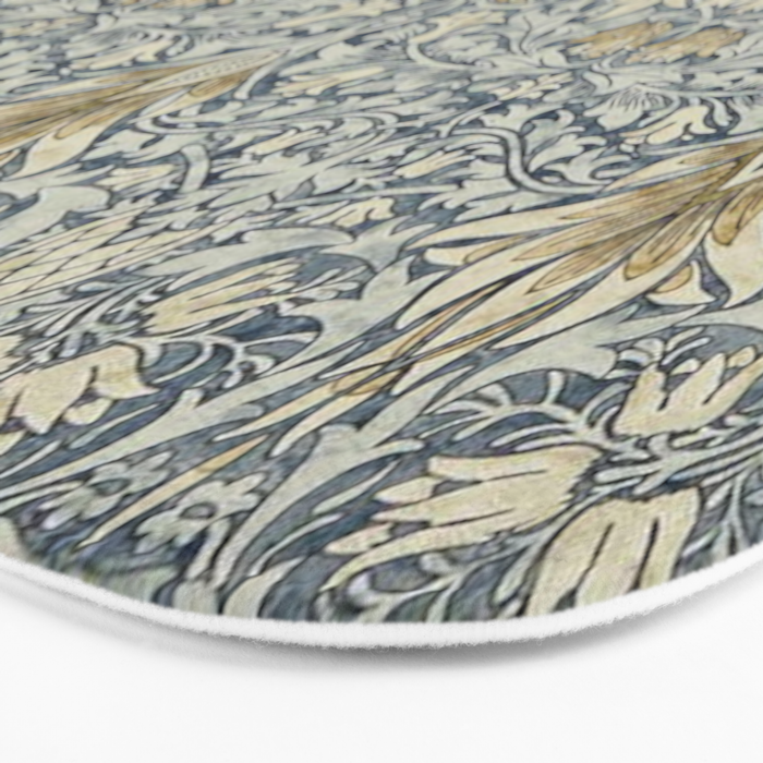 William Morris Vintage Snakeshead Blue Indigo Cumin Pattern Bath Mat Gallery Image 3