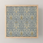 William Morris Vintage Snakeshead Blue Indigo Cumin Pattern Mini Art Print Gallery Image 1