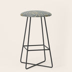 William Morris Vintage Snakeshead Blue Indigo Cumin Pattern Stool Gallery Image 1