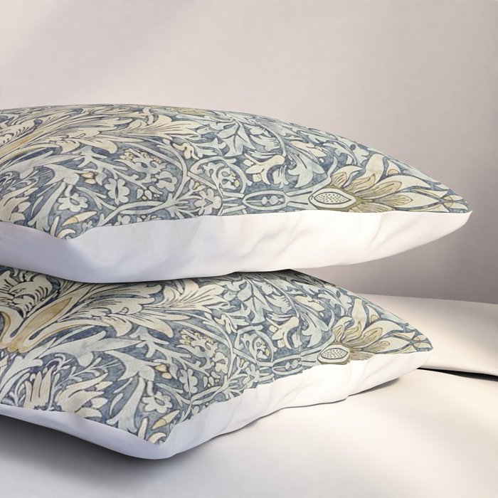 William Morris Vintage Snakeshead Blue Indigo Cumin Pattern Pillow Sham Gallery Image 3