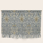 William Morris Vintage Snakeshead Blue Indigo Cumin Pattern Wall Hanging Gallery Image 1