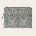 William Morris Vintage Snakeshead Blue Indigo Cumin Pattern Laptop Sleeve Gallery Image 1