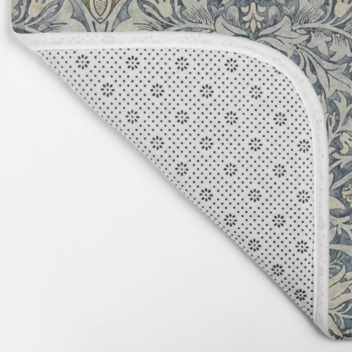 William Morris Vintage Snakeshead Blue Indigo Cumin Pattern Bath Mat Gallery Image 2