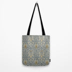 William Morris Vintage Snakeshead Blue Indigo Cumin Pattern Tote Bag Gallery Image 2