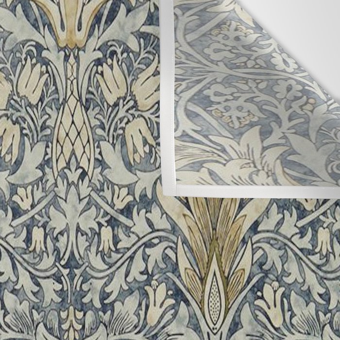 William Morris Vintage Snakeshead Blue Indigo Cumin Pattern Wall Tapestry Gallery Image 3