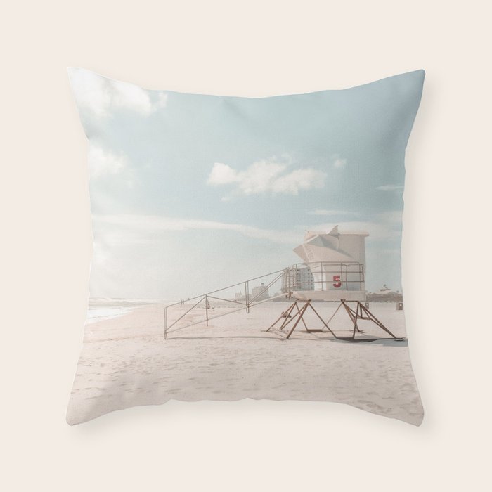 Lifeguard Tower California Beach Throw Pillow Gallery Image 6