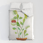 Venus Fly Trap Watercolor Duvet Cover Gallery Image 6
