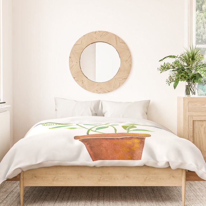 Venus Fly Trap Watercolor Duvet Cover Gallery Image 3