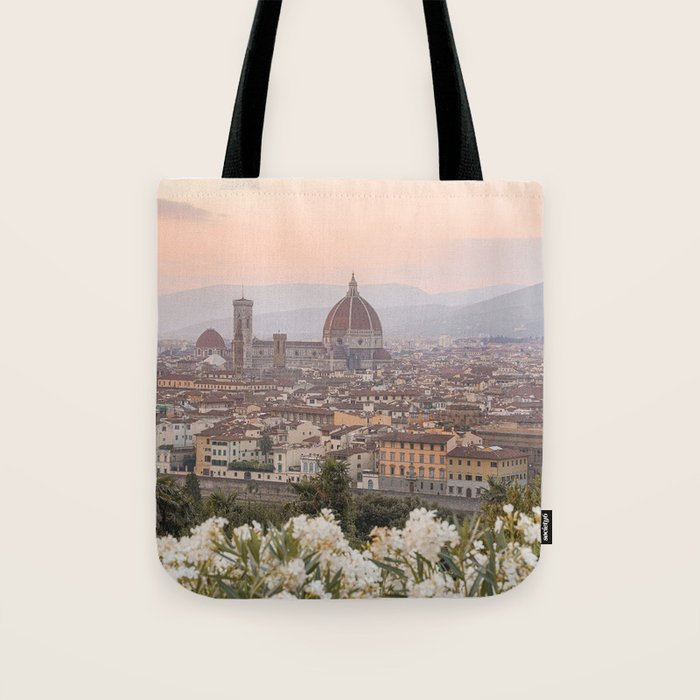 Il Duomo At Sunset Photo | Florence City View In Pastel Colors Art Print | Tuscany, Italy Travel Photography Tote Bag Gallery Image 1