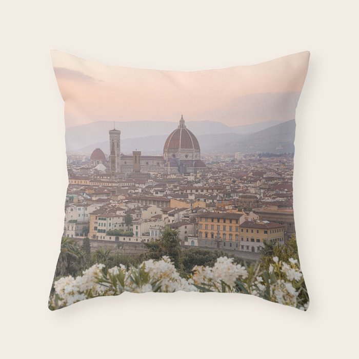 Il Duomo At Sunset Photo | Florence City View In Pastel Colors Art Print | Tuscany, Italy Travel Photography Throw Pillow Gallery Image 1