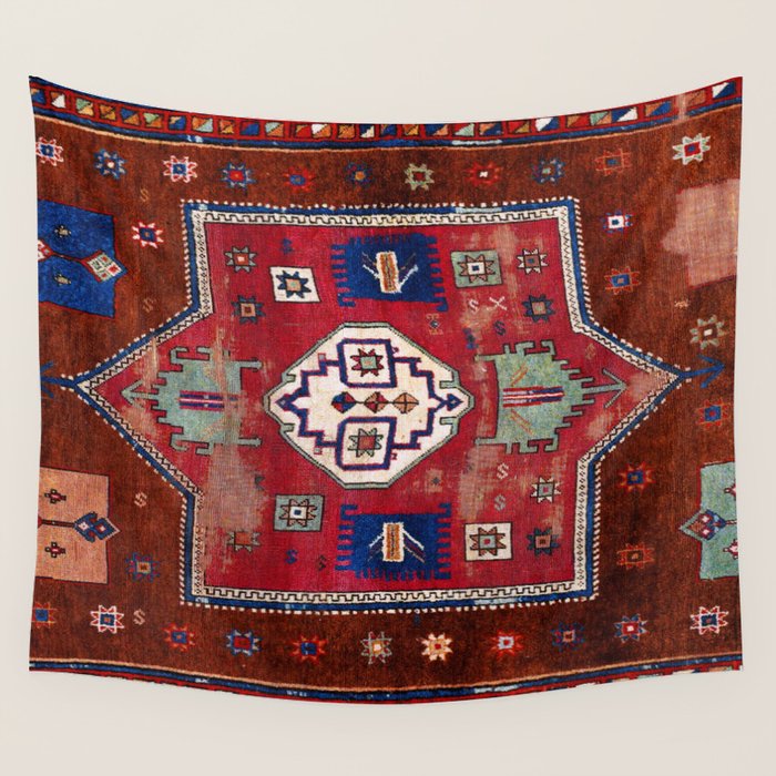 Kurdish  Antique Cihanbeyli  Tribal Rug Print Wall Tapestry Gallery Image 1