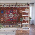 Kurdish  Antique Cihanbeyli  Tribal Rug Print Wall Mural Gallery Image 1