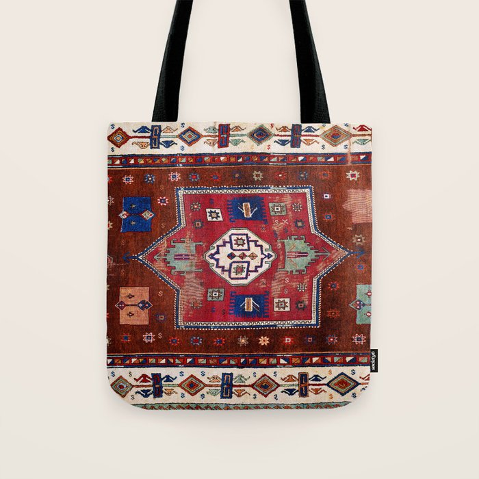 Kurdish  Antique Cihanbeyli  Tribal Rug Print Tote Bag Gallery Image 1